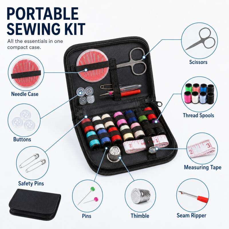 Travel Accessories To Sew - Tragbares Nähset für Anfänger & Profis,