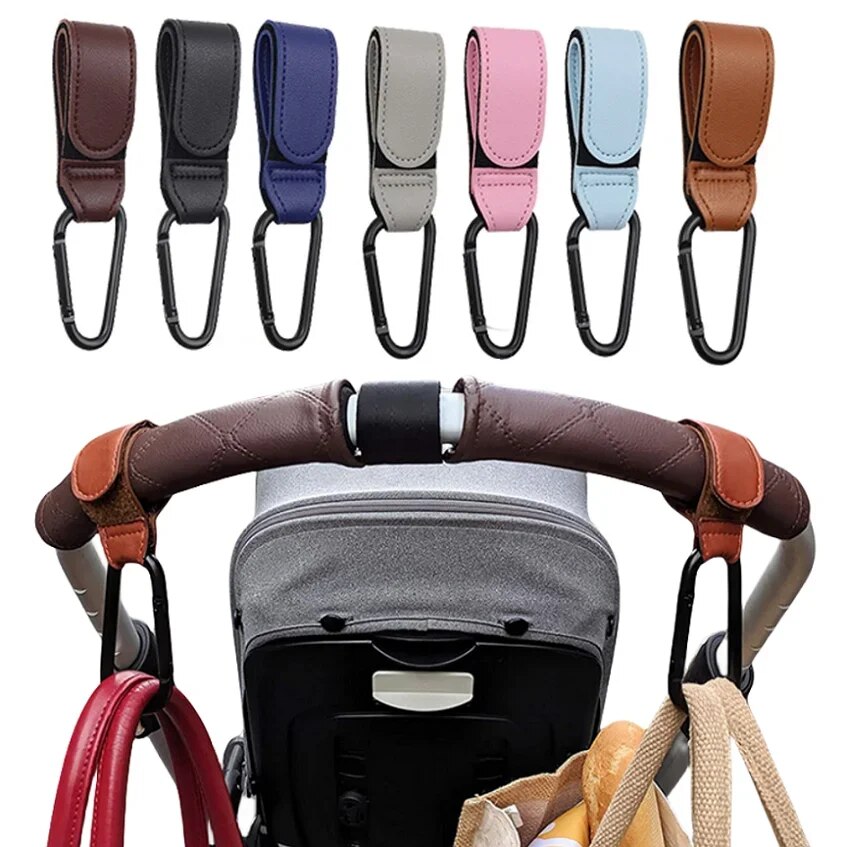 Travel Accessories For 4 Year Old - 2 Stück Leder-Kinderwagenhaken PU Verstellbare Kinderwagenhaken