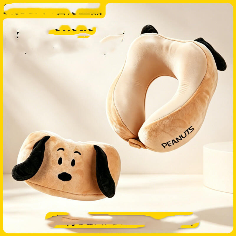 Travel Accessories In Train - Kawaii Snoopy U-förmiges Nackenkissen, tragbares, weiches