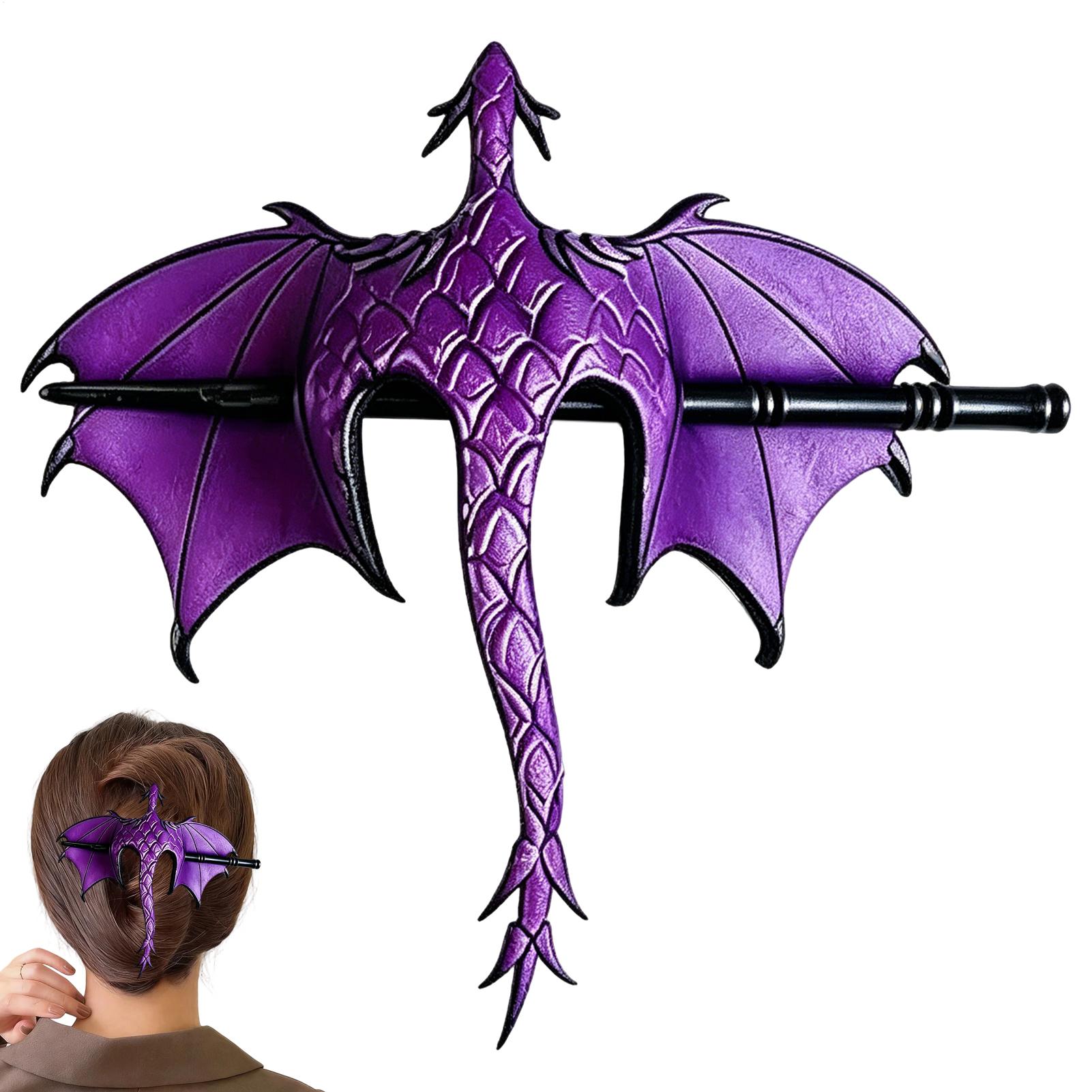 Travel Accessories Bunnings - Drachen-Haarspange Mittelalterlicher Drache aus PU-Leder Rutschfester