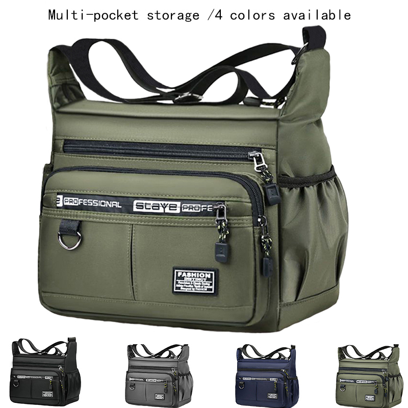 Travel Accessories Tech - Herren-Business-Umhängetasche mit mehrlagigen Taschen, verstellbarem Schultergurt