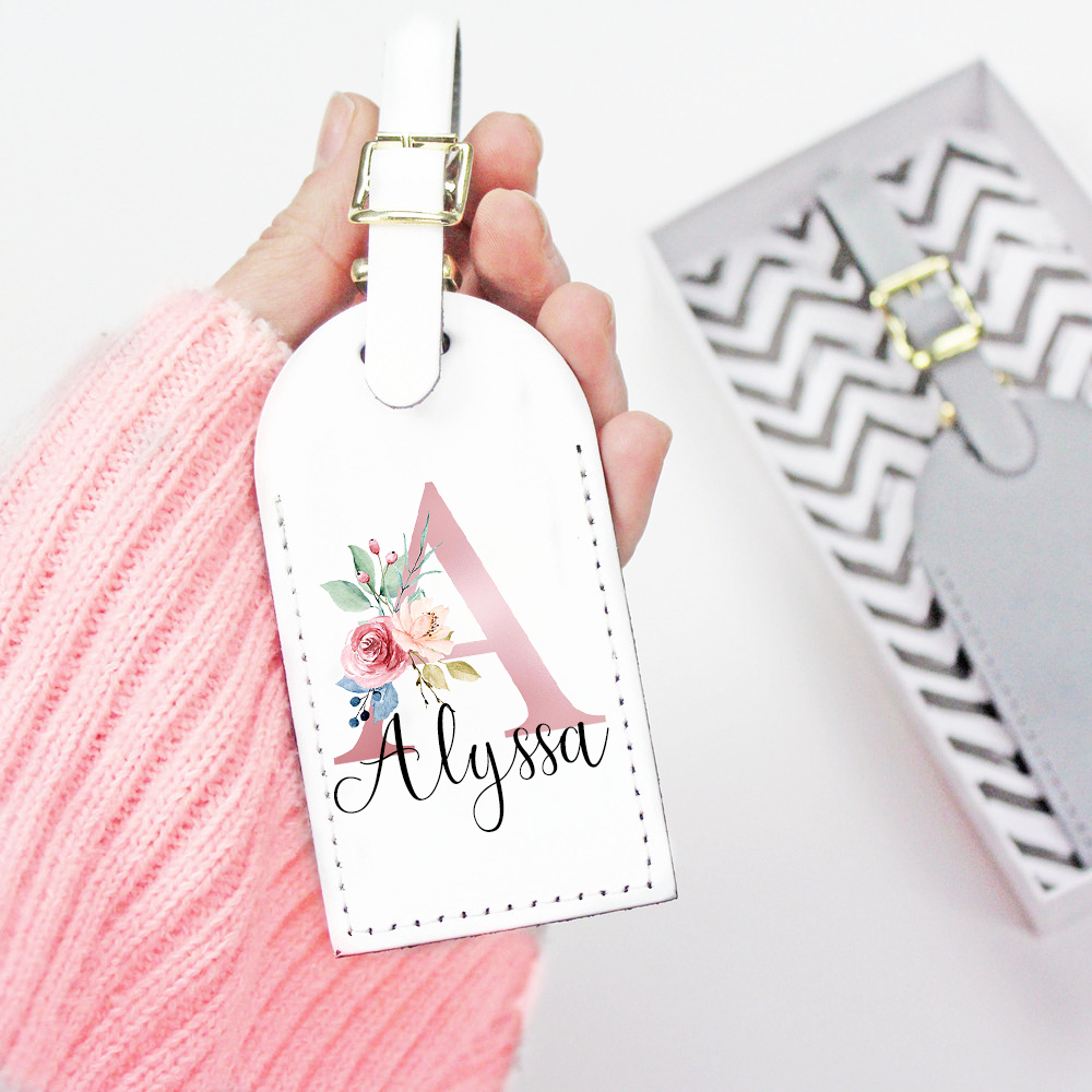 Travel Accessories Gifts For Her - Personalisierter individueller Name, Gepäckanhänger aus Pu-Leder,