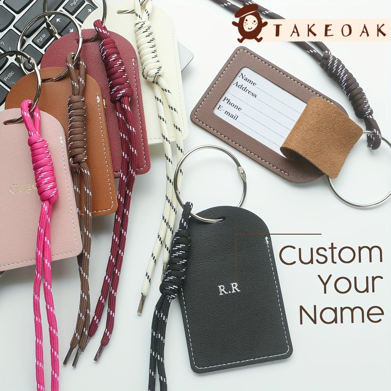 Travel Accessories For Kids - Personalisierter Leder-Gepäckanhänger mit Doppel-Initialen, Geflochtenes Seilband,