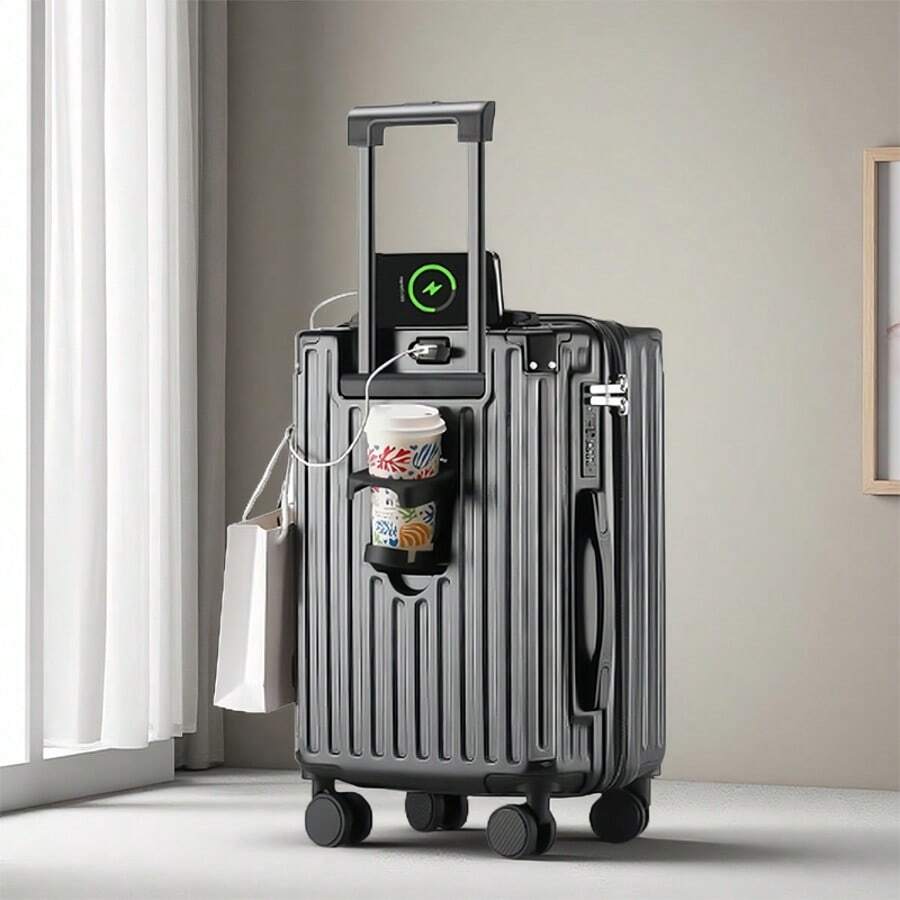 Travel Lock Tsa Approved - 20-Zoll-Handgepäck mit Getränkehalter und USB-Anschluss, von