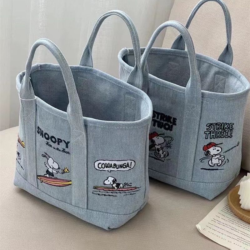 Travel Accessories Tech - Neue Snoopy Comic Denim-Tragetasche, geräumige Canvas-Umhängetasche