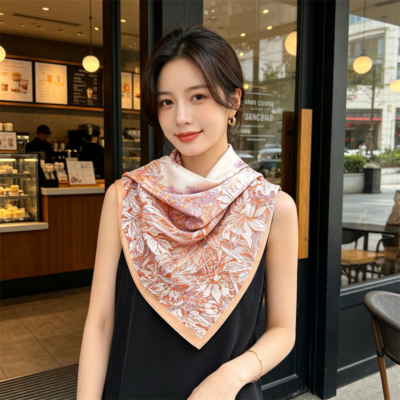 Travel Accessories For Women - Weicher Seidenschal für Damen, quadratische Bandanas,