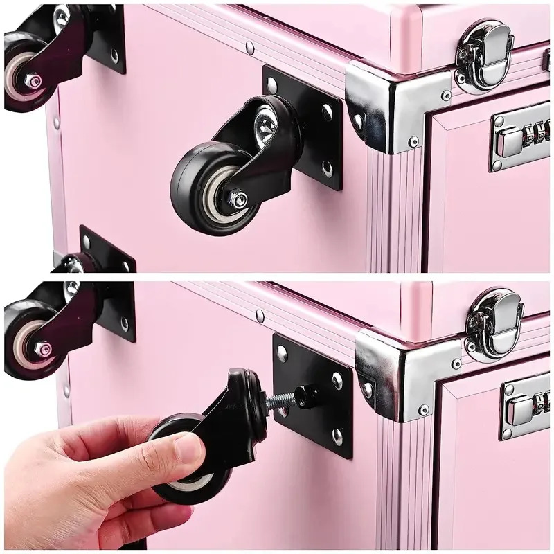 Travel Accessories In Train - Rollbarer Maniküretisch, faltbarer Nageltisch, Make-up-Zugkoffer, Trolley,