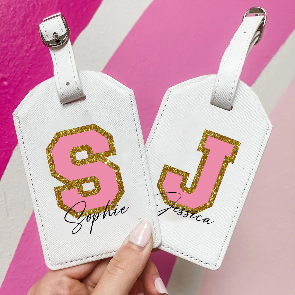 Travel Accessories Gifts For Her - Personalisierter Monogramm-Gepäckanhänger mit Initiale und Namen