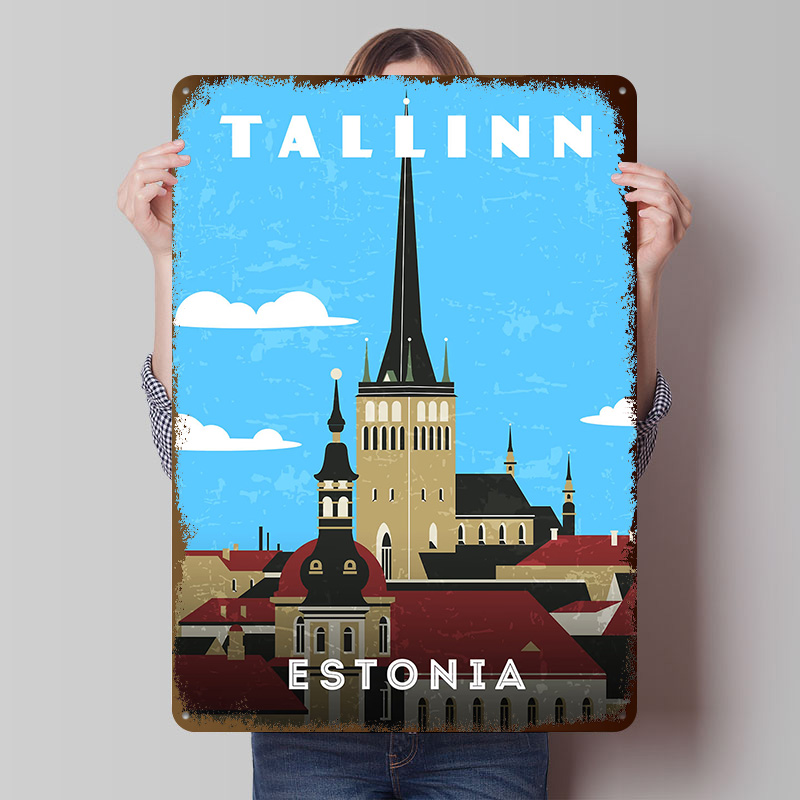 Estland Retro-Reiseplakat, per – Travel Accessories For Europe Bewertung und Preis