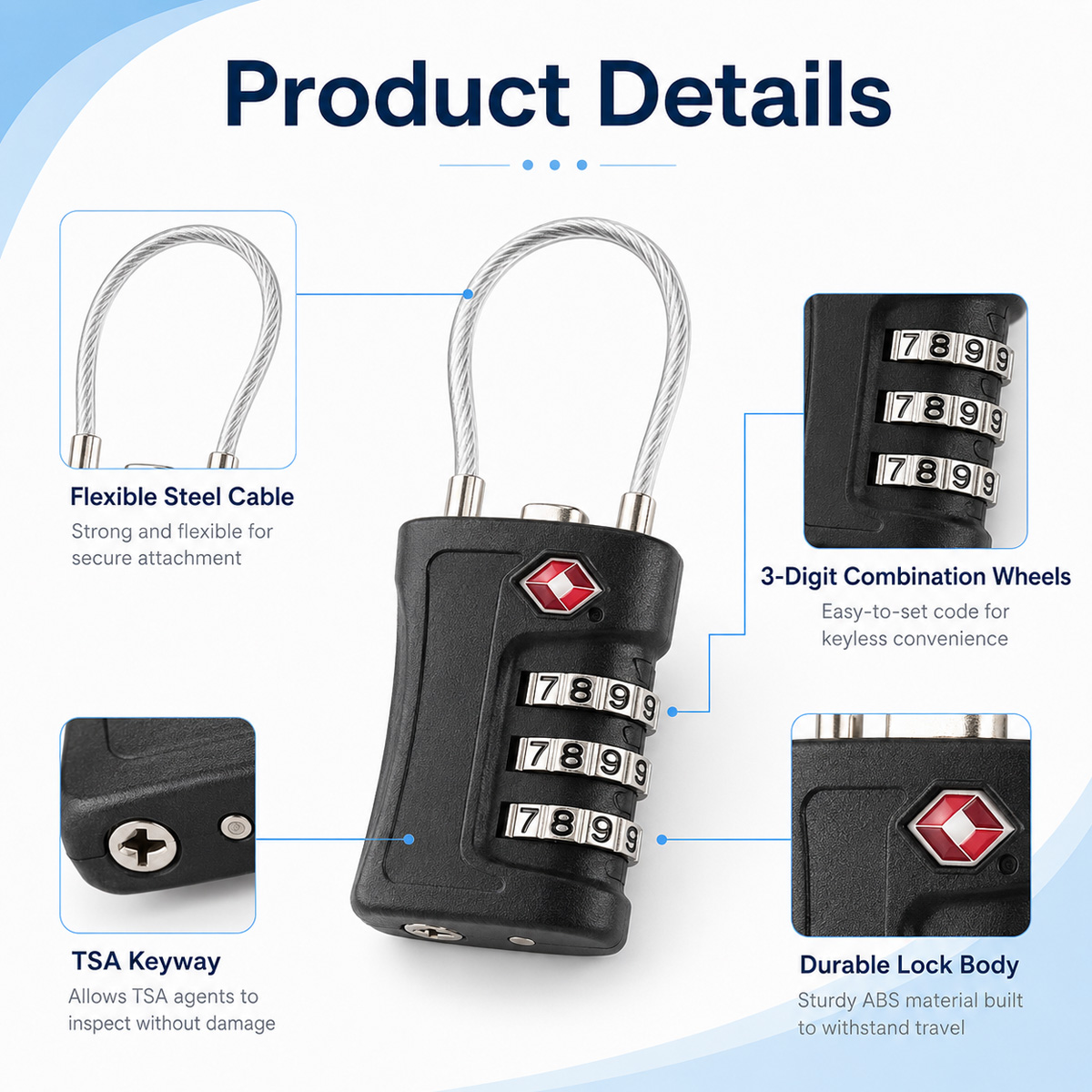 TSA-zugelassenes Gepäckschloss – Travel Lock Tsa Approved Bewertung und Preis