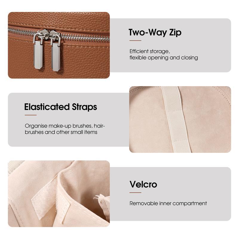 Große Kosmetiktasche aus PU-Le – Travel Accessories Leather Bewertung und Preis